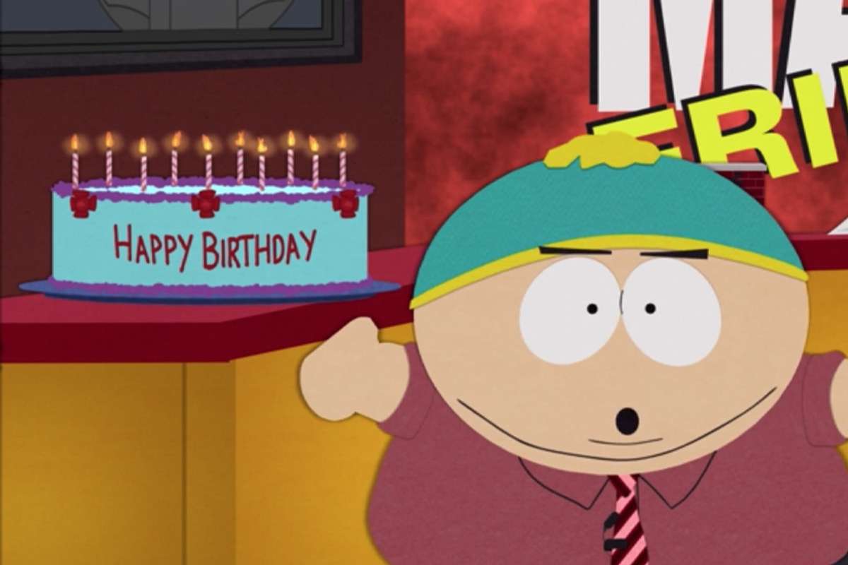 Cartman with a Happy Birthday cake