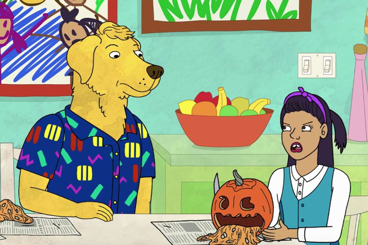her sister is mad about her pumpkin, which is vomiting seeds