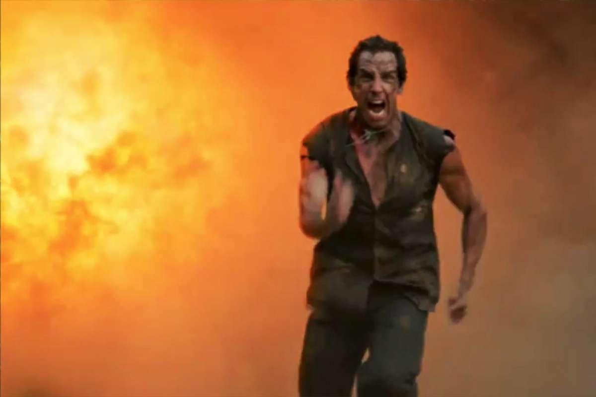 Speedman running from an explosion